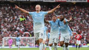 Manchester City vence clássico mesmo com um jogador a menos no Old Trafford